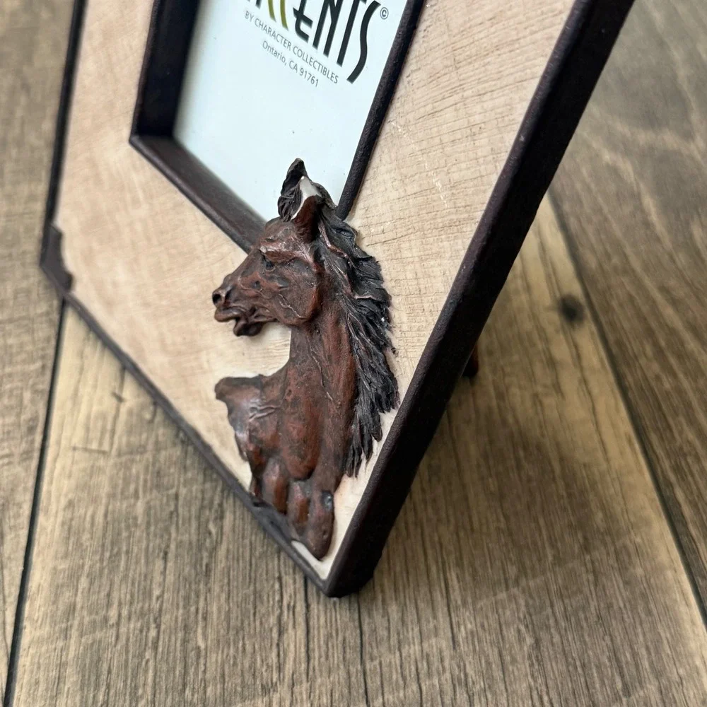 Vintage 1999 Accents Horse Head 3D Picture Frame Brown Western Rustic 5x7